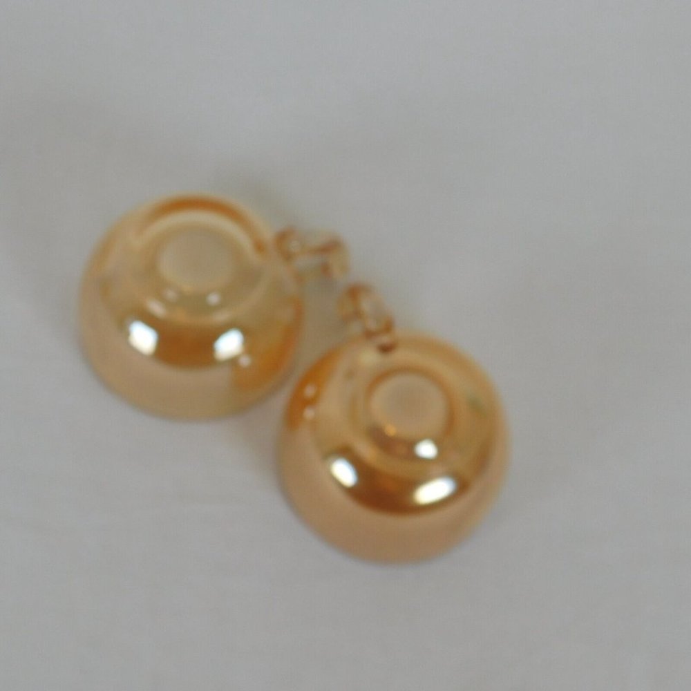 Set of 2 Jeanette Glass Moderne Marigold Iridescent Cup & Saucer Set Punch Cup - Picture 9 of 10
